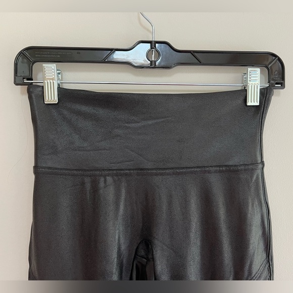 SPANX Faux Leather Moto Black Leggings, size Small - Picture 7 of 13